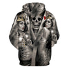 Print Metal Skulls Bride Groom Hooded Hoodies Thin 3d Sweatshirts Hoody Tops