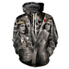 Print Metal Skulls Bride Groom Hooded Hoodies Thin 3d Sweatshirts Hoody Tops