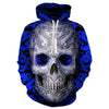 Blue/Red 3d Skull Hoodie Men Women